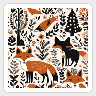 Fairytale Forest Animal Scandinavian Folk Art Red Fox Magnet